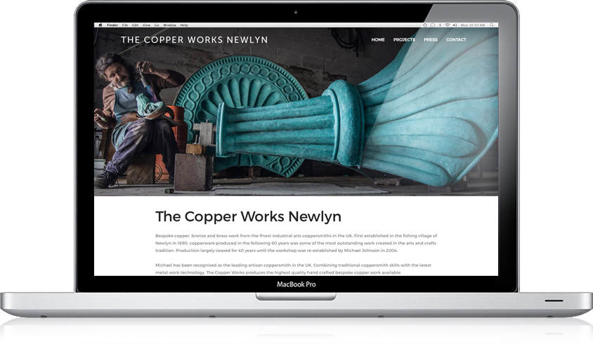 The Copper Works Newlyn / Website design